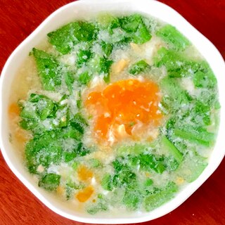 生姜風味の小松菜の卵味噌汁